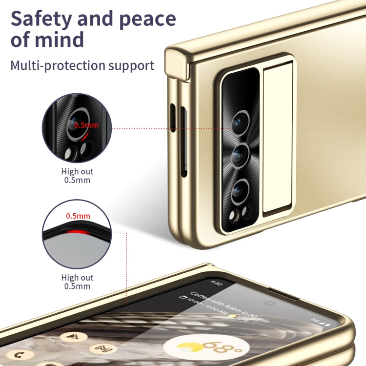 For Google Pixel Fold Integrated Electroplating Folding All-inclusive Phone Case(Gold) - Google Cases by PMC TechLife | Online Shopping South Africa | PMC TechLife | Buy Now Pay Later Mobicred