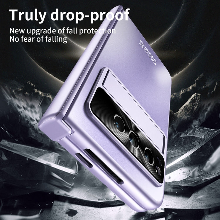 For Google Pixel Fold Integrated Electroplating Folding All-inclusive Phone Case(Purple) - Google Cases by PMC TechLife | Online Shopping South Africa | PMC TechLife | Buy Now Pay Later Mobicred