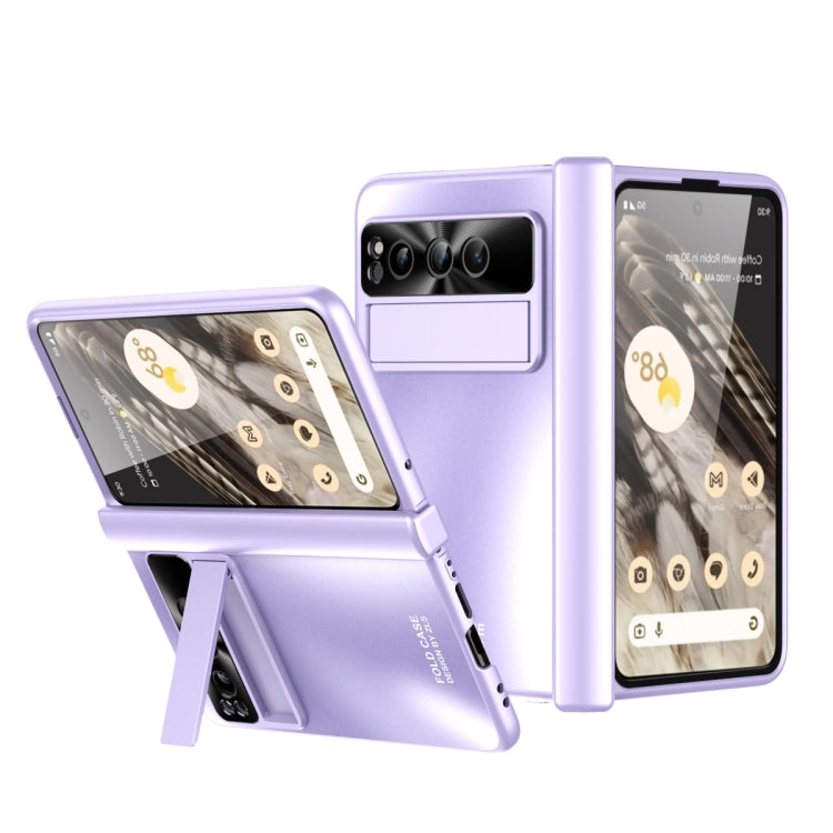 For Google Pixel Fold Integrated Electroplating Folding All-inclusive Phone Case with Pen Slot & Hinge(Purple) - Google Cases by PMC TechLife | Online Shopping South Africa | PMC TechLife | Buy Now Pay Later Mobicred