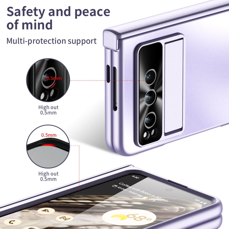 For Google Pixel Fold Integrated Electroplating Folding All-inclusive Phone Case with Pen Slot & Hinge(Purple) - Google Cases by PMC TechLife | Online Shopping South Africa | PMC TechLife | Buy Now Pay Later Mobicred
