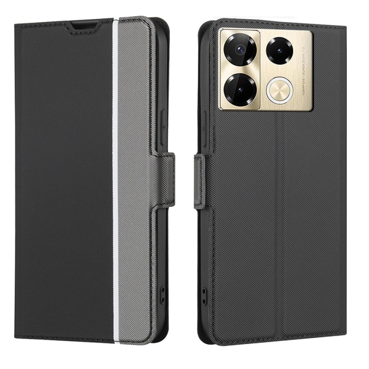 For Infinix Note 40 Pro 4G Twill Texture Side Button Leather Phone Case(Black) - Infinix Cases by PMC TechLife | Online Shopping South Africa | PMC TechLife | Buy Now Pay Later Mobicred