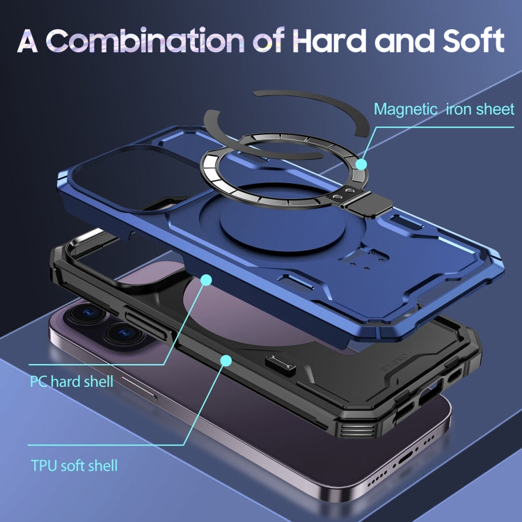 For iPhone 13 Pro Max Patronus MagSafe Magnetic Holder Phone Case(Navy Blue) - iPhone 13 Pro Max Cases by PMC TechLife | Online Shopping South Africa | PMC TechLife
