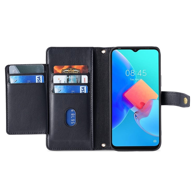 For Infinix Note 40 Pro 5G Sheep Texture Cross-body Zipper Wallet Leather Phone Case(Black) - Infinix Cases by PMC TechLife | Online Shopping South Africa | PMC TechLife | Buy Now Pay Later Mobicred