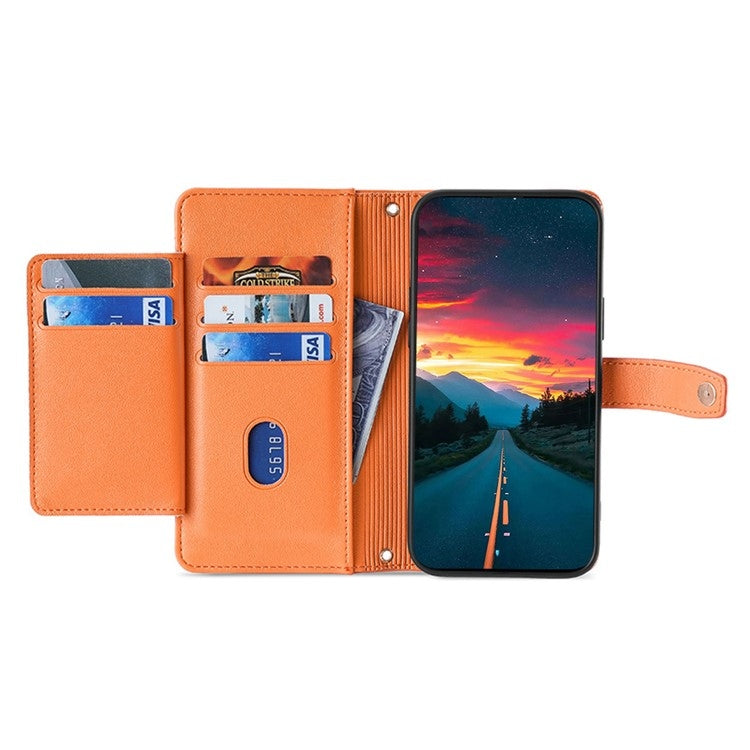 For Tecno Camon 30 Pro 5G Sheep Texture Cross-body Zipper Wallet Leather Phone Case(Orange) - Tecno Cases by PMC TechLife | Online Shopping South Africa | PMC TechLife | Buy Now Pay Later Mobicred