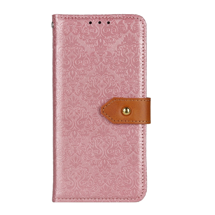 For iPhone 16 Pro Max European Floral Embossed Leather Phone Case(Pink) - iPhone 16 Pro Max Cases by PMC TechLife | Online Shopping South Africa | PMC TechLife | Buy Now Pay Later Mobicred