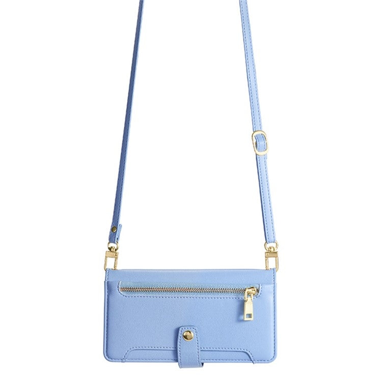 For Sharp Aquos R9 Sheep Texture Cross-body Zipper Wallet Leather Phone Case(Blue) - More Brand by PMC TechLife | Online Shopping South Africa | PMC TechLife | Buy Now Pay Later Mobicred