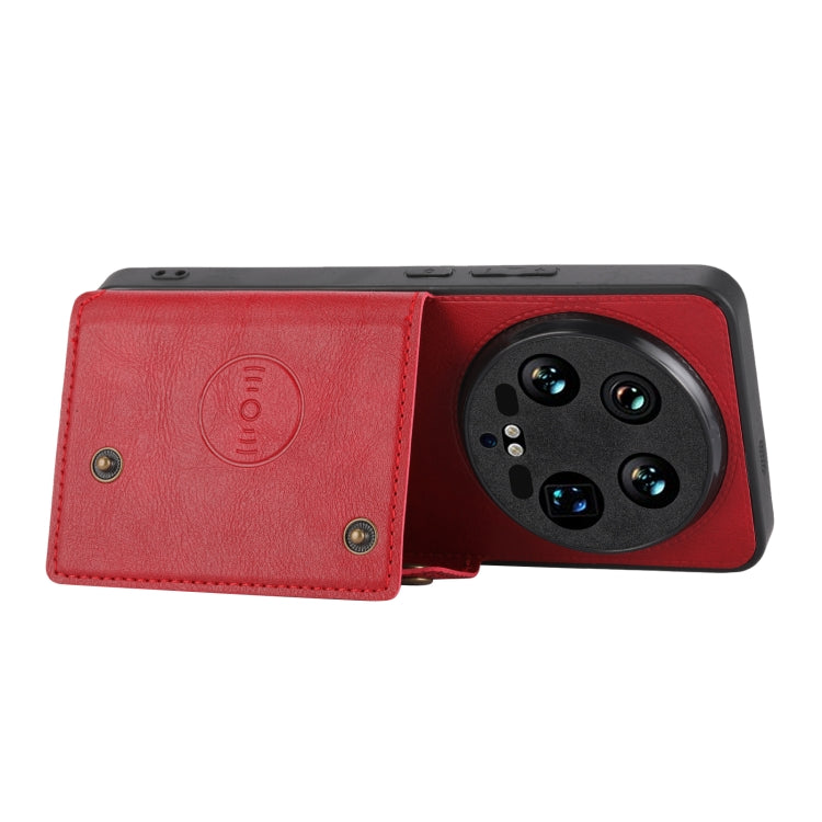 For Xiaomi 14 Ultra Double Buckle Card Slots Magnetic Phone Case(Red) - 14 Ultra Cases by PMC TechLife | Online Shopping South Africa | PMC TechLife | Buy Now Pay Later Mobicred