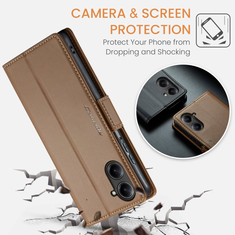 For Realme 10 Pro 5G CaseMe 023 Butterfly Buckle Litchi Texture RFID Anti-theft Leather Phone Case(Brown) - Realme Cases by CaseMe | Online Shopping South Africa | PMC Jewellery | Buy Now Pay Later Mobicred