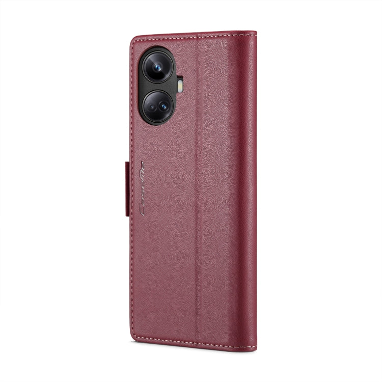 For Realme 10 Pro+ CaseMe 023 Butterfly Buckle Litchi Texture RFID Anti-theft Leather Phone Case(Wine Red) - Realme Cases by CaseMe | Online Shopping South Africa | PMC Jewellery | Buy Now Pay Later Mobicred