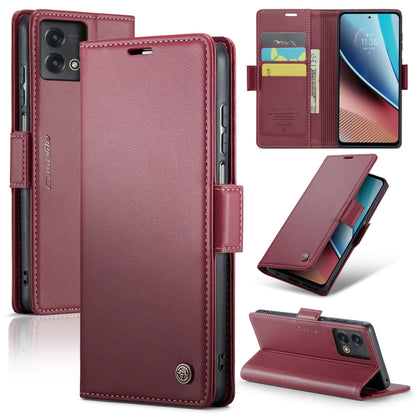 For Motorola Moto G Stylus 5G 2023 CaseMe 023 Butterfly Buckle Litchi Texture RFID Anti-theft Leather Phone Case(Wine Red) - Motorola Cases by CaseMe | Online Shopping South Africa | PMC Jewellery | Buy Now Pay Later Mobicred