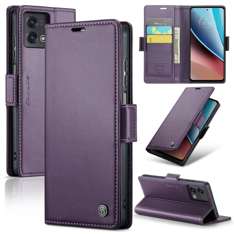 For Motorola Moto G Stylus 5G 2023 CaseMe 023 Butterfly Buckle Litchi Texture RFID Anti-theft Leather Phone Case(Pearly Purple) - Motorola Cases by CaseMe | Online Shopping South Africa | PMC Jewellery | Buy Now Pay Later Mobicred