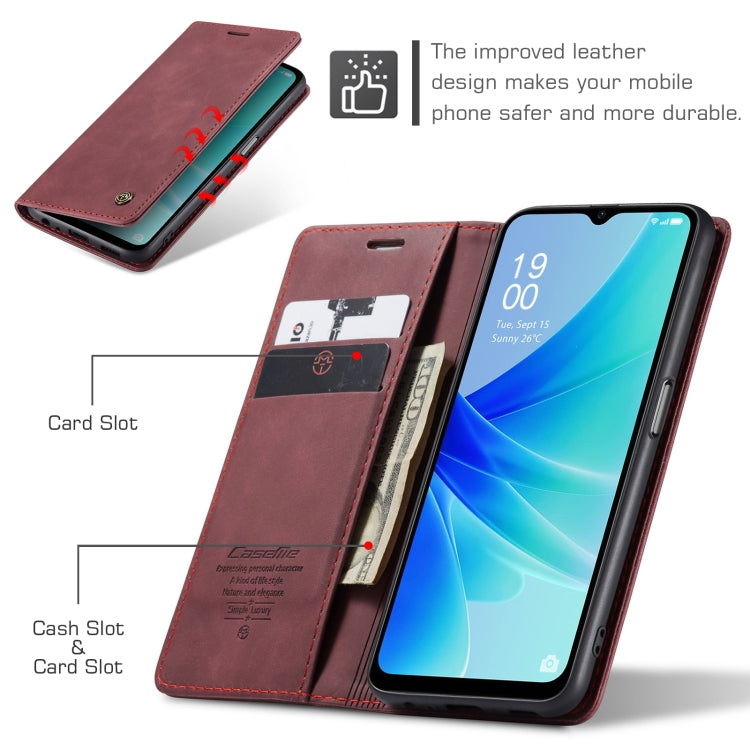 For OPPO A57 4G Global/A57S 4G Global/A77 4G Global CaseMe 013 Multifunctional Horizontal Flip Leather Phone Case(Wine Red) - OPPO Cases by CaseMe | Online Shopping South Africa | PMC Jewellery | Buy Now Pay Later Mobicred