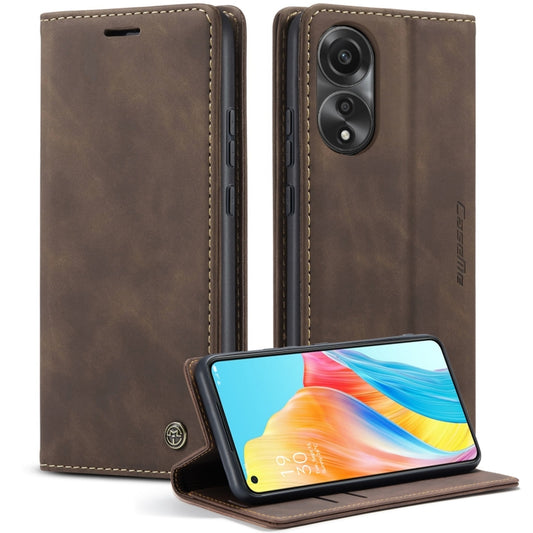 For OPPO A78 4G CaseMe 013 Multifunctional Horizontal Flip Leather Phone Case(Coffee) - OPPO Cases by CaseMe | Online Shopping South Africa | PMC Jewellery | Buy Now Pay Later Mobicred