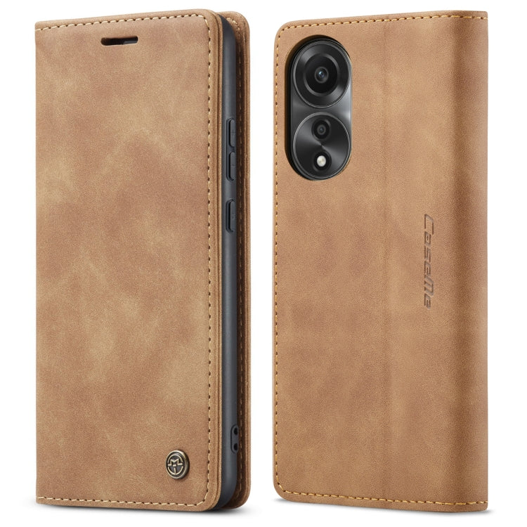 For OPPO A78 4G CaseMe 013 Multifunctional Horizontal Flip Leather Phone Case(Brown) - OPPO Cases by CaseMe | Online Shopping South Africa | PMC Jewellery | Buy Now Pay Later Mobicred