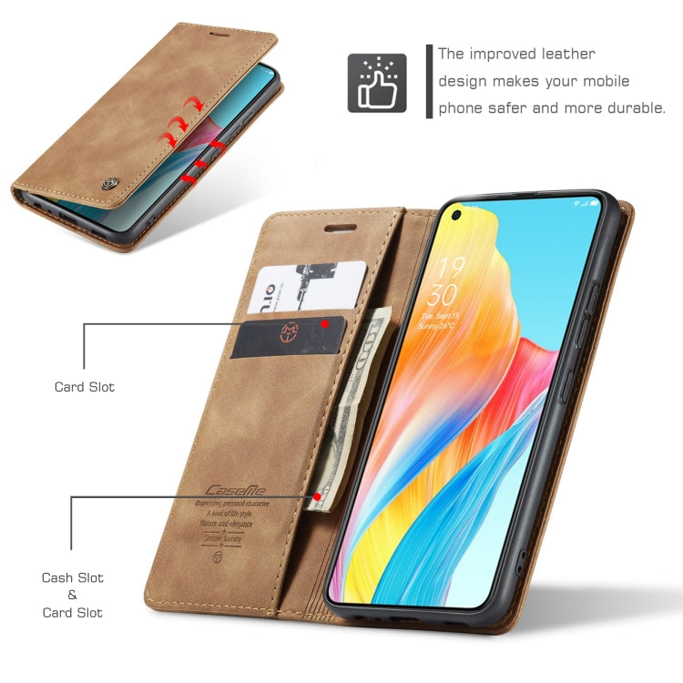 For OPPO A78 4G CaseMe 013 Multifunctional Horizontal Flip Leather Phone Case(Brown) - OPPO Cases by CaseMe | Online Shopping South Africa | PMC Jewellery | Buy Now Pay Later Mobicred