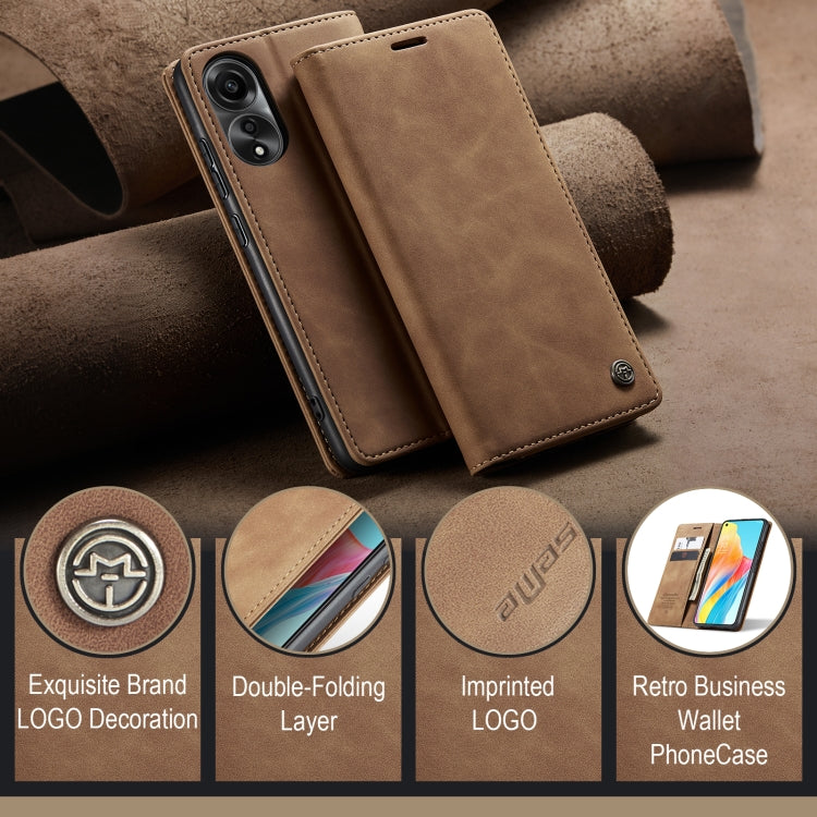 For OPPO A78 4G CaseMe 013 Multifunctional Horizontal Flip Leather Phone Case(Brown) - OPPO Cases by CaseMe | Online Shopping South Africa | PMC Jewellery | Buy Now Pay Later Mobicred