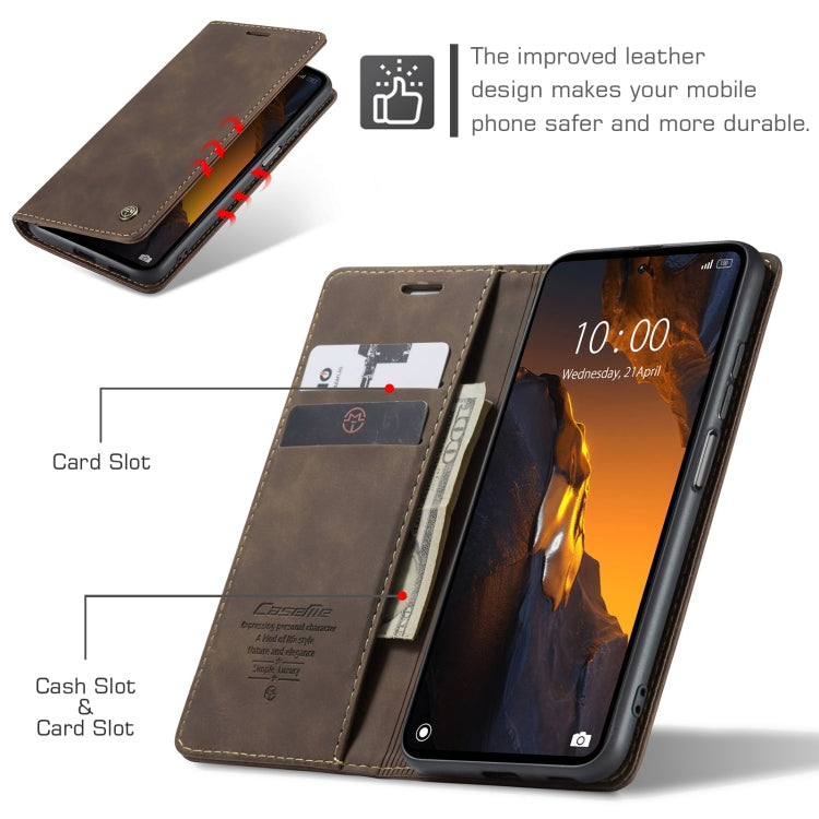 For Xiaomi Poco F5 5G/Redmi Note 12 Turbo 5G CaseMe 013 Multifunctional Horizontal Flip Leather Phone Case(Coffee) - Xiaomi Cases by CaseMe | Online Shopping South Africa | PMC Jewellery | Buy Now Pay Later Mobicred