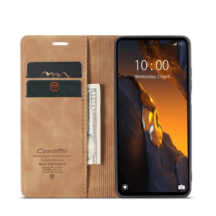 For Xiaomi Poco F5 5G/Redmi Note 12 Turbo 5G CaseMe 013 Multifunctional Horizontal Flip Leather Phone Case(Brown) - Xiaomi Cases by CaseMe | Online Shopping South Africa | PMC Jewellery | Buy Now Pay Later Mobicred