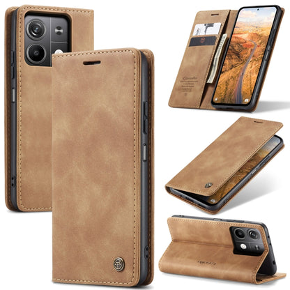 For Xiaomi Redmi Note 13 5G CaseMe 013 Multifunctional Horizontal Flip Leather Phone Case(Brown) - Xiaomi Cases by CaseMe | Online Shopping South Africa | PMC Jewellery | Buy Now Pay Later Mobicred