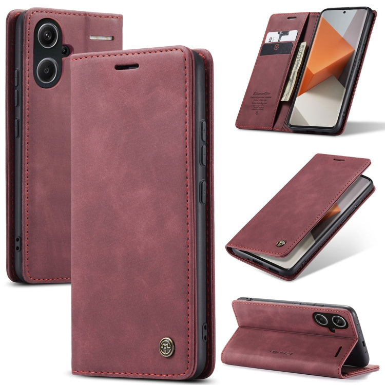 For Xiaomi Redmi Note 13 Pro+ CaseMe 013 Multifunctional Horizontal Flip Leather Phone Case(Wine Red) - Xiaomi Cases by CaseMe | Online Shopping South Africa | PMC Jewellery | Buy Now Pay Later Mobicred