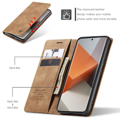 For Xiaomi Redmi Note 13 Pro+ CaseMe 013 Multifunctional Horizontal Flip Leather Phone Case(Brown) - Xiaomi Cases by CaseMe | Online Shopping South Africa | PMC Jewellery | Buy Now Pay Later Mobicred