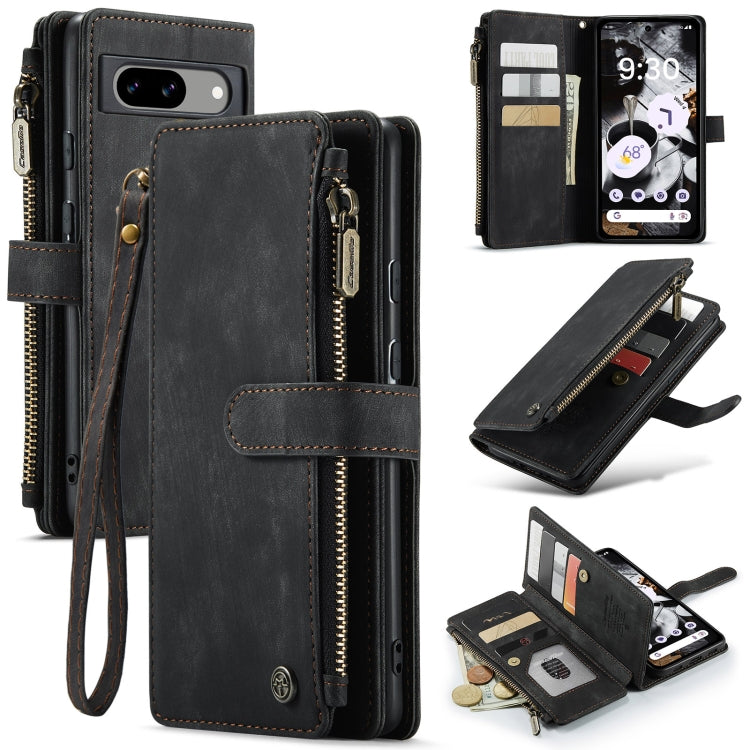 For Google Pixel 8a CaseMe C30 Multifunctional Leather Phone Case(Black) - Google Cases by CaseMe | Online Shopping South Africa | PMC Jewellery | Buy Now Pay Later Mobicred