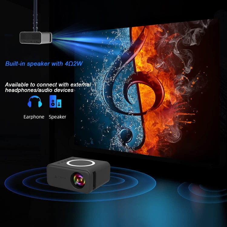 T300S 320x240 24ANSI Lumens Mini LCD Projector Supports Wired & Wireless Same Screen, Specification:UK Plug(White) - Mini Projector by PMC TechLife | Online Shopping South Africa | PMC TechLife | Buy Now Pay Later Mobicred