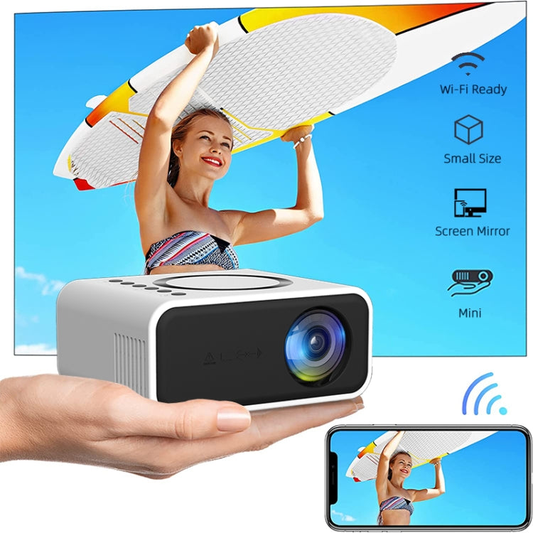 T300S 320x240 24ANSI Lumens Mini LCD Projector Supports Wired & Wireless Same Screen, Specification:EU Plug(White) - Mini Projector by PMC TechLife | Online Shopping South Africa | PMC TechLife | Buy Now Pay Later Mobicred