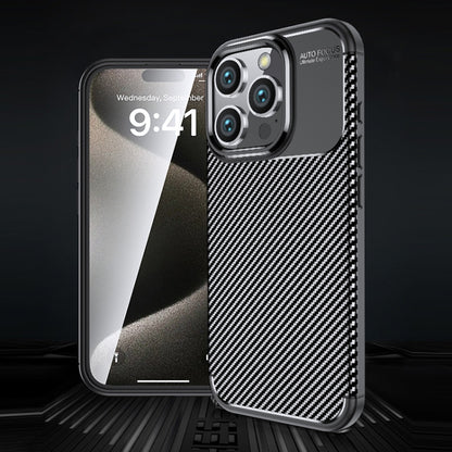 For iPhone 16 Pro Max Carbon Fiber Texture Shockproof TPU Phone Case(Black) - iPhone 16 Pro Max Cases by PMC Jewellery | Online Shopping South Africa | PMC Jewellery | Buy Now Pay Later Mobicred