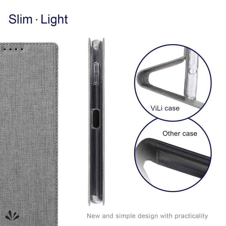 For Sharp Aquos Sense8 ViLi DMX Series Shockproof TPU + PU Leather Magnetic Attraction Horizontal Flip Case(Grey) - free shipping - PMC Jewellery - Order now!