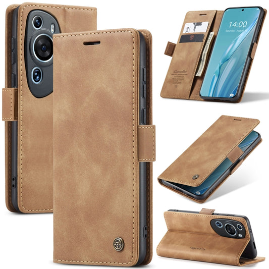 For Huawei P60 Art CaseMe 013 Multifunctional Horizontal Flip Leather Phone Case(Brown) - Huawei Cases by CaseMe | Online Shopping South Africa | PMC Jewellery | Buy Now Pay Later Mobicred