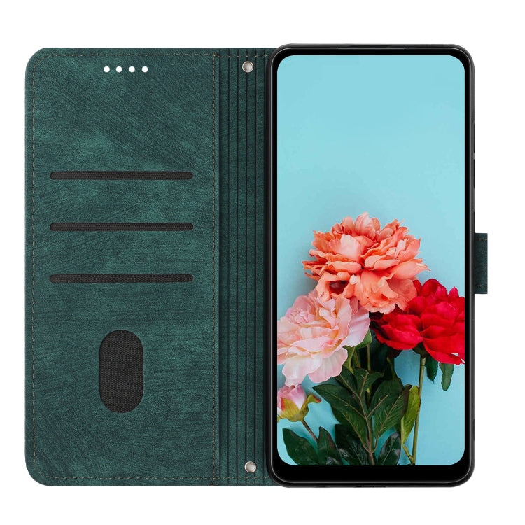 For Infinix Zero 30 5G Skin Feel Stripe Pattern Leather Phone Case with Lanyard(Green) - Infinix Cases by PMC TechLife | Online Shopping South Africa | PMC TechLife | Buy Now Pay Later Mobicred