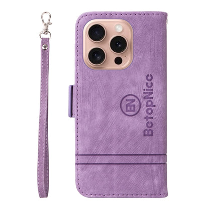 For iPhone 16 Pro BETOPNICE Dual-side Buckle Leather Phone Case(Purple) - iPhone 16 Pro Cases by BETOPNICE | Online Shopping South Africa | PMC Jewellery | Buy Now Pay Later Mobicred