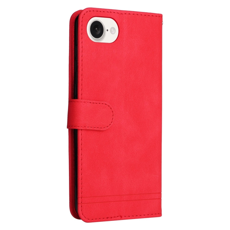 For iPhone 16e Skin Feel Life Tree Leather Phone Case(Red) - iPhone 16e Cases by PMC TechLife | Online Shopping South Africa | PMC TechLife | Buy Now Pay Later Mobicred