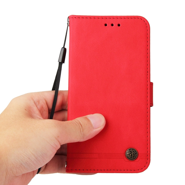 For iPhone 16e Skin Feel Life Tree Leather Phone Case(Red) - iPhone 16e Cases by PMC TechLife | Online Shopping South Africa | PMC TechLife | Buy Now Pay Later Mobicred