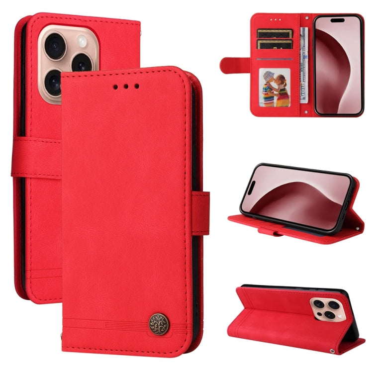 For iPhone 16 Pro Skin Feel Life Tree Leather Phone Case(Red) - iPhone 16 Pro Cases by PMC Jewellery | Online Shopping South Africa | PMC Jewellery | Buy Now Pay Later Mobicred