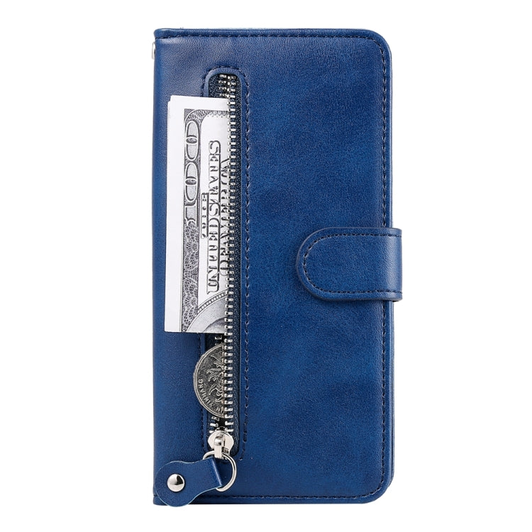 For iPhone 16 Fashion Calf Texture Zipper Leather Phone Case(Blue) - iPhone 16 Cases by PMC TechLife | Online Shopping South Africa | PMC TechLife | Buy Now Pay Later Mobicred