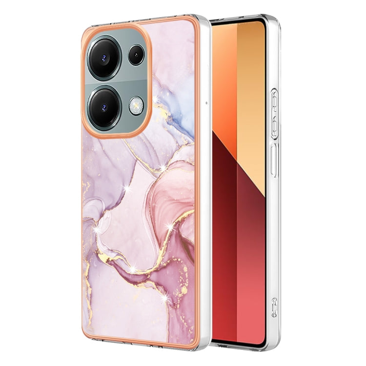 For Xiaomi Redmi Note 13 Pro 4G Global Electroplating Marble Dual-side IMD Phone Case(Rose Gold 005) - free shipping - PMC TechLife - Order now!