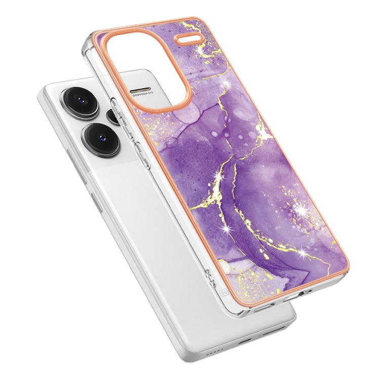For Xiaomi Redmi Note 13 Pro+ 5G Electroplating Marble Dual-side IMD Phone Case(Purple 002) - Note 13 Pro+ Cases by PMC TechLife | Online Shopping South Africa | PMC TechLife | Buy Now Pay Later Mobicred