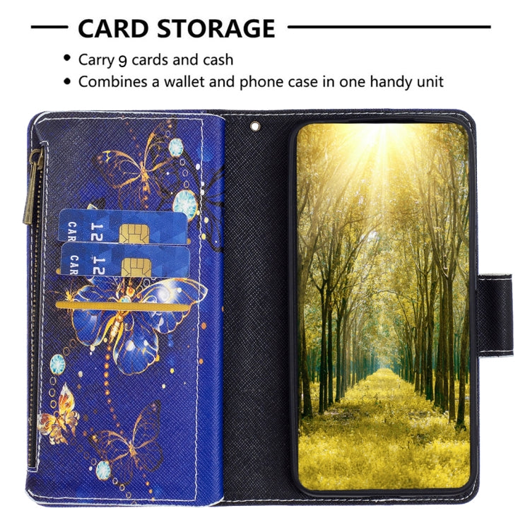 For iPhone 16 Plus Colored Drawing Pattern Zipper Phone Leather Case(Purple Butterfly) - iPhone 16 Plus Cases by PMC TechLife | Online Shopping South Africa | PMC TechLife | Buy Now Pay Later Mobicred