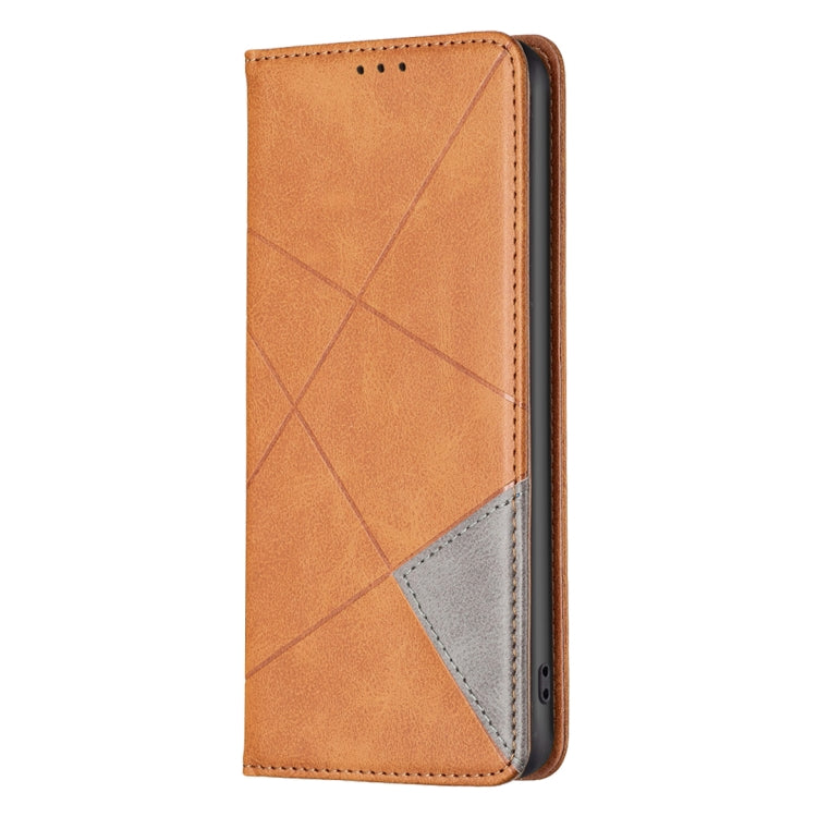 For iPhone 16 Pro Rhombus Texture Magnetic Leather Phone Case(Yellow) - iPhone 16 Pro Cases by PMC TechLife | Online Shopping South Africa | PMC TechLife | Buy Now Pay Later Mobicred
