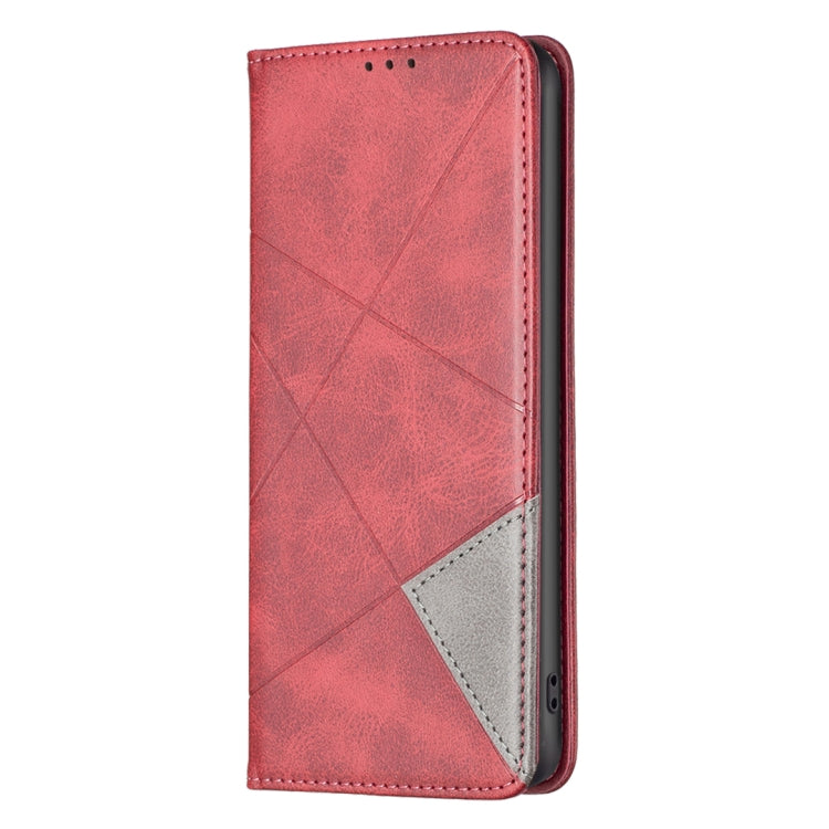 For iPhone 16 Pro Max Rhombus Texture Magnetic Leather Phone Case(Red) - iPhone 16 Pro Max Cases by PMC Jewellery | Online Shopping South Africa | PMC Jewellery | Buy Now Pay Later Mobicred