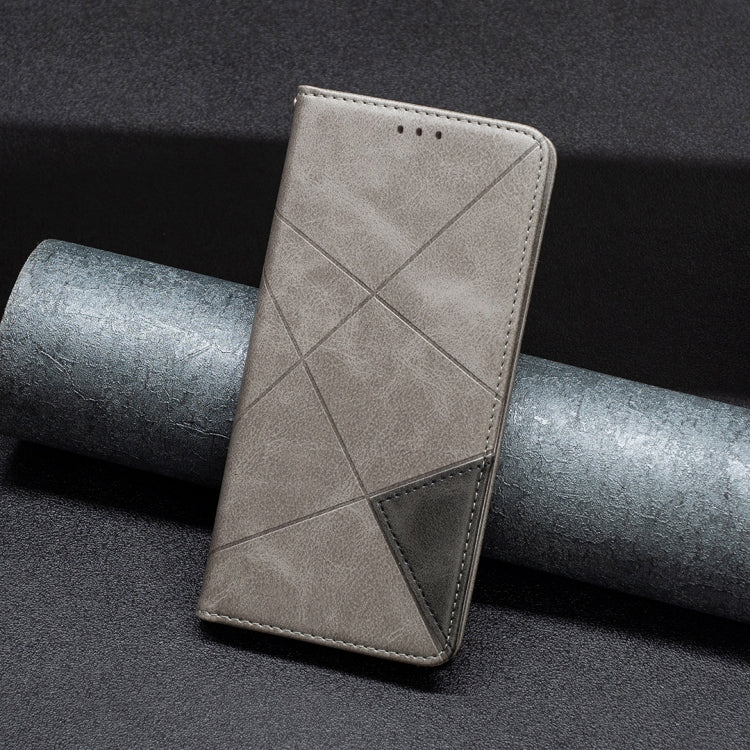 For iPhone 16 Pro Max Rhombus Texture Magnetic Leather Phone Case(Grey) - iPhone 16 Pro Max Cases by PMC TechLife | Online Shopping South Africa | PMC TechLife | Buy Now Pay Later Mobicred