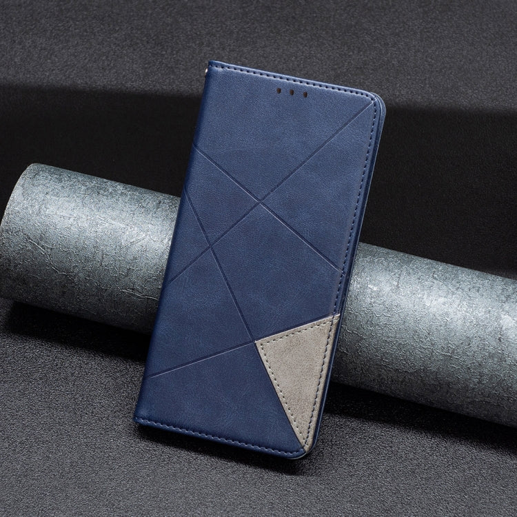 For iPhone 16 Plus Rhombus Texture Magnetic Leather Phone Case(Blue) - iPhone 16 Plus Cases by PMC TechLife | Online Shopping South Africa | PMC TechLife | Buy Now Pay Later Mobicred