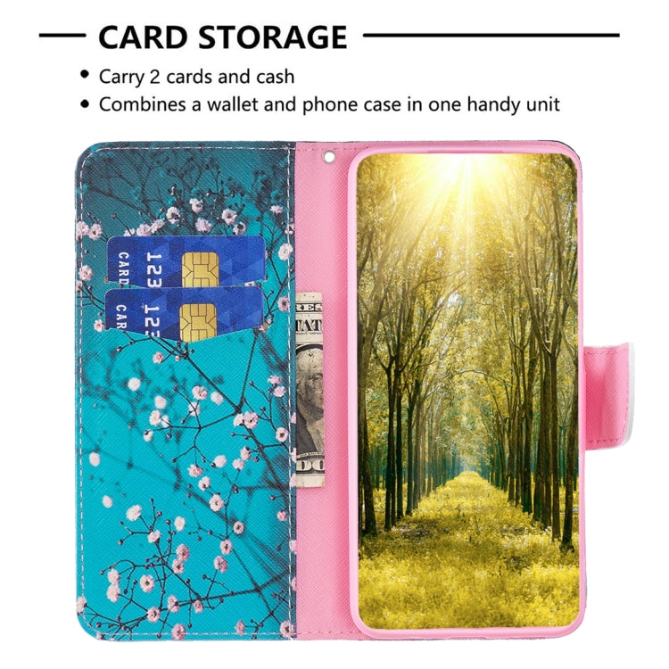 For iPhone 16 Colored Drawing Pattern Leather Phone Case(Plum Blossom) - iPhone 16 Cases by PMC TechLife | Online Shopping South Africa | PMC TechLife | Buy Now Pay Later Mobicred