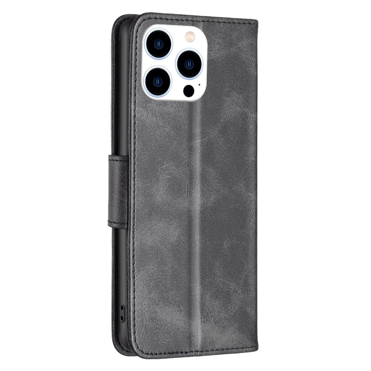 For iPhone 16 Pro Lambskin Texture Pure Color Flip Leather Phone Case(Black) - iPhone 16 Pro Cases by PMC Jewellery | Online Shopping South Africa | PMC Jewellery | Buy Now Pay Later Mobicred