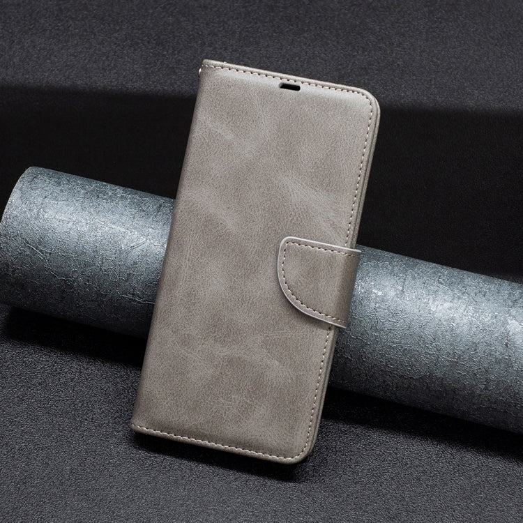 For iPhone 16 Plus Lambskin Texture Pure Color Flip Leather Phone Case(Grey) - iPhone 16 Plus Cases by PMC TechLife | Online Shopping South Africa | PMC TechLife | Buy Now Pay Later Mobicred