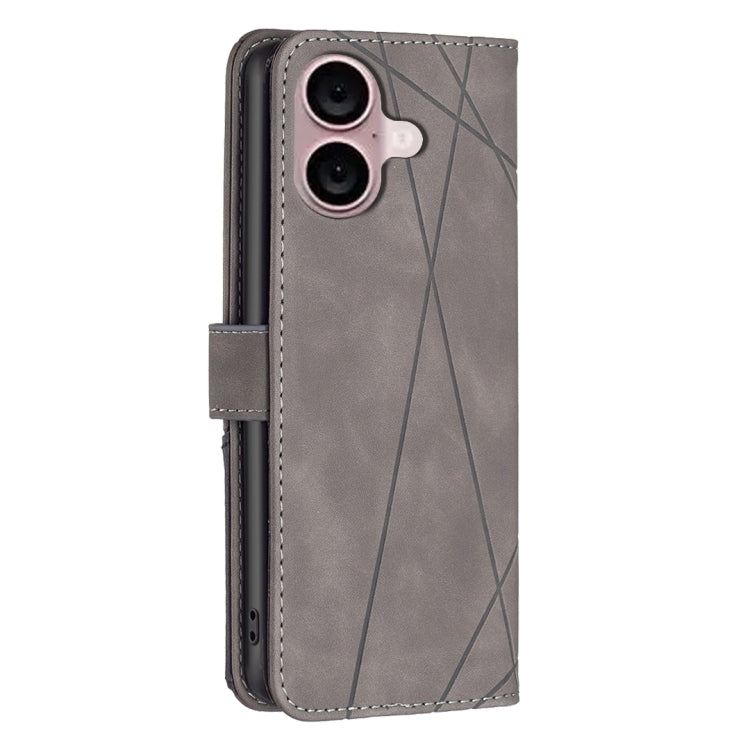 For iPhone 16 Plus Magnetic Buckle Rhombus Texture Leather Phone Case(Grey) - iPhone 16 Plus Cases by PMC Jewellery | Online Shopping South Africa | PMC Jewellery | Buy Now Pay Later Mobicred