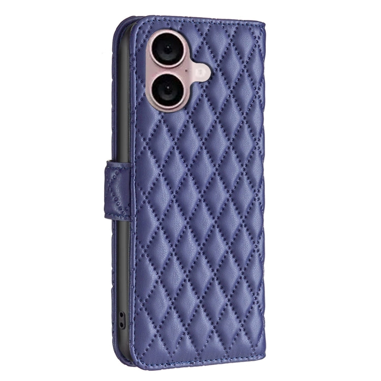 For iPhone 16 Plus Diamond Lattice Wallet Flip Leather Phone Case(Blue) - iPhone 16 Plus Cases by PMC TechLife | Online Shopping South Africa | PMC TechLife | Buy Now Pay Later Mobicred