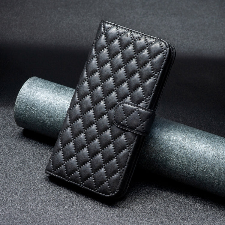 For iPhone 16 Plus Diamond Lattice Wallet Flip Leather Phone Case(Black) - iPhone 16 Plus Cases by PMC TechLife | Online Shopping South Africa | PMC TechLife | Buy Now Pay Later Mobicred